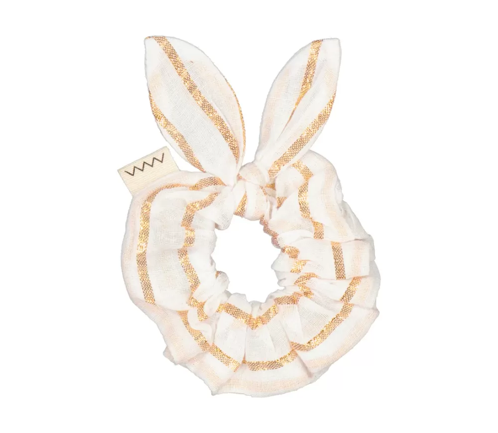 MarMar Copenhagen Accessories>Agata 2-Pack, Scrunchie Gold Stripes