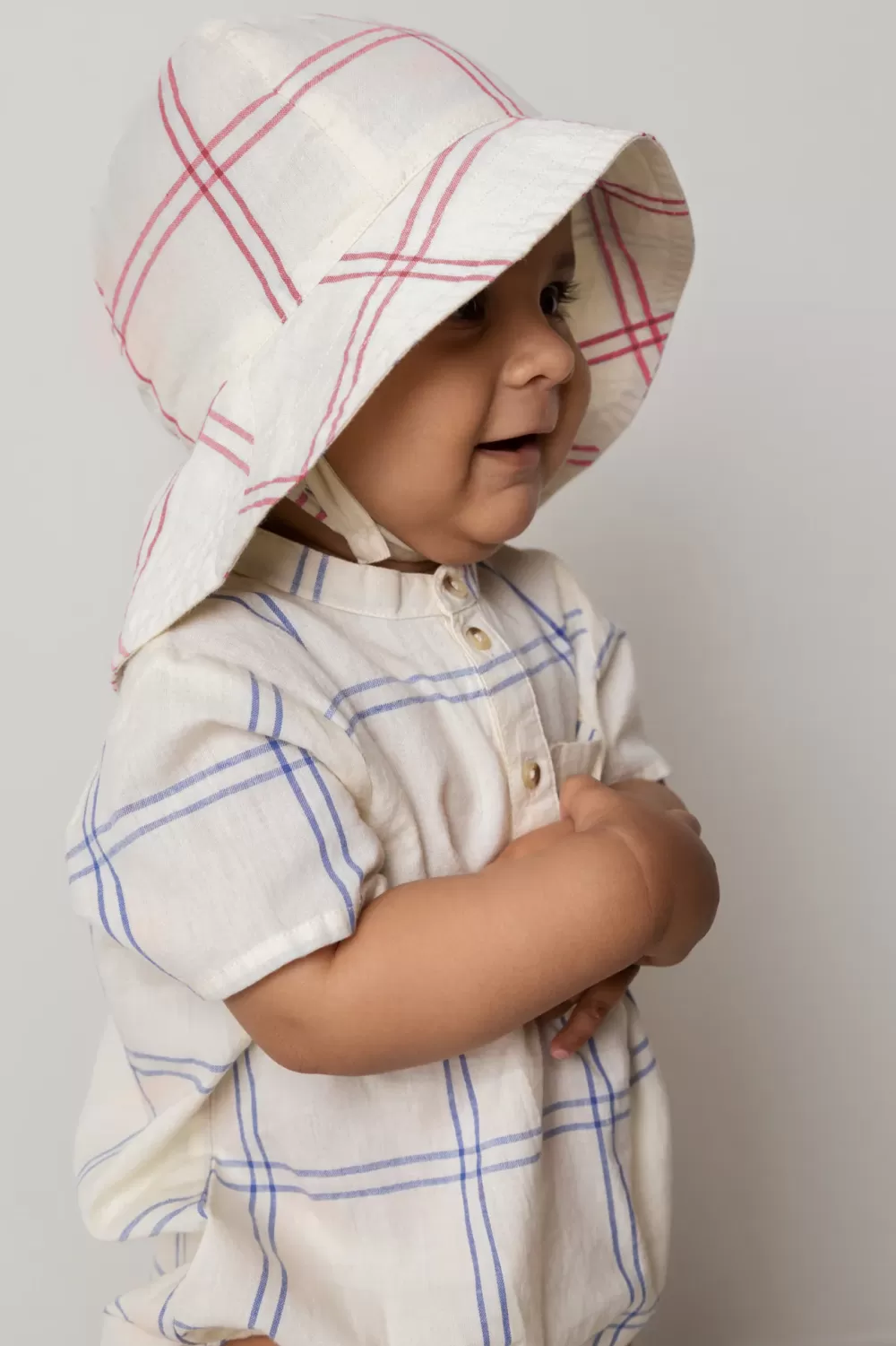 MarMar Copenhagen Solhatte & Huer>Alba Baby Long, Sommerhat Red Check