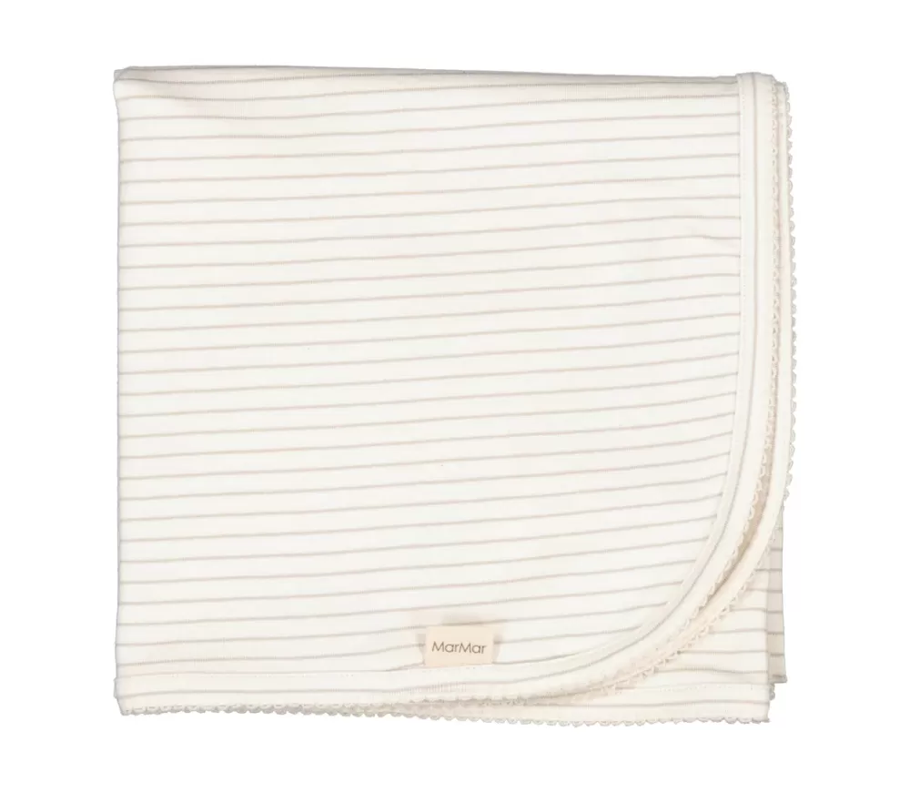 MarMar Copenhagen Tæpper>Alida, Baby Taeppe White Sage Stripe