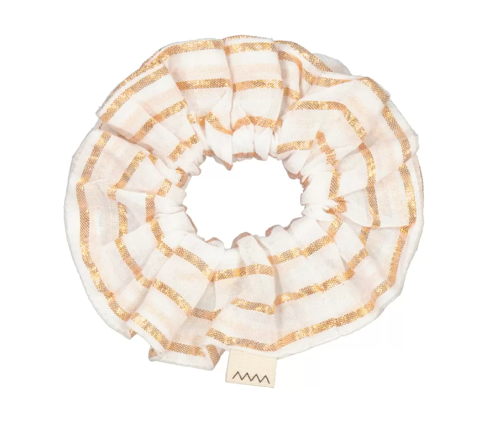 MarMar Copenhagen Accessories>Alma, Scrunchie Gold Stripes