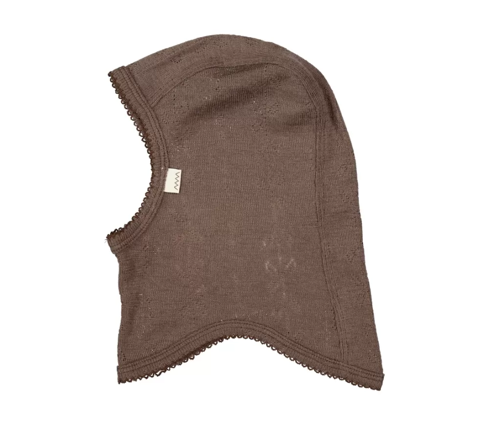 MarMar Copenhagen Solhatte & Huer>Balaclava, Uld Pointelle Elefanthue Terre