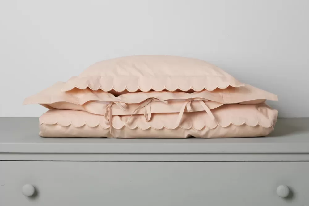 MarMar Copenhagen Sengetøj & Lagner>Bed Linen Scallop Baby, Sengetøj Beige Rose