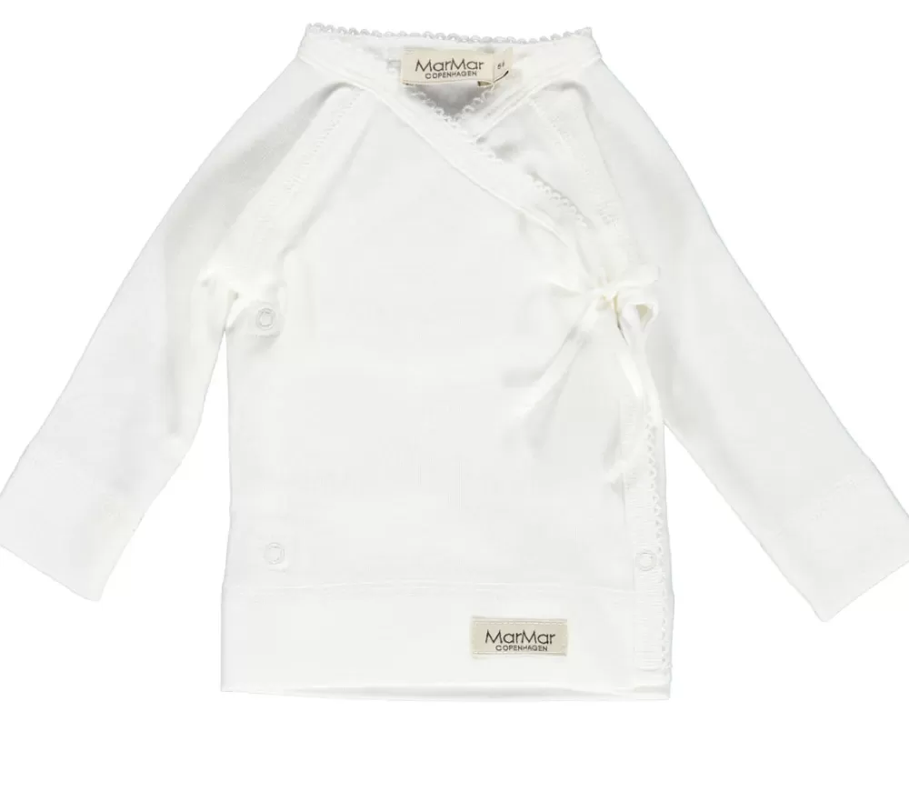 MarMar Copenhagen Bluser>Hvid Langaermet Bluse Til Nyfødt | 0-6 Mdr. Se Her Gentle White