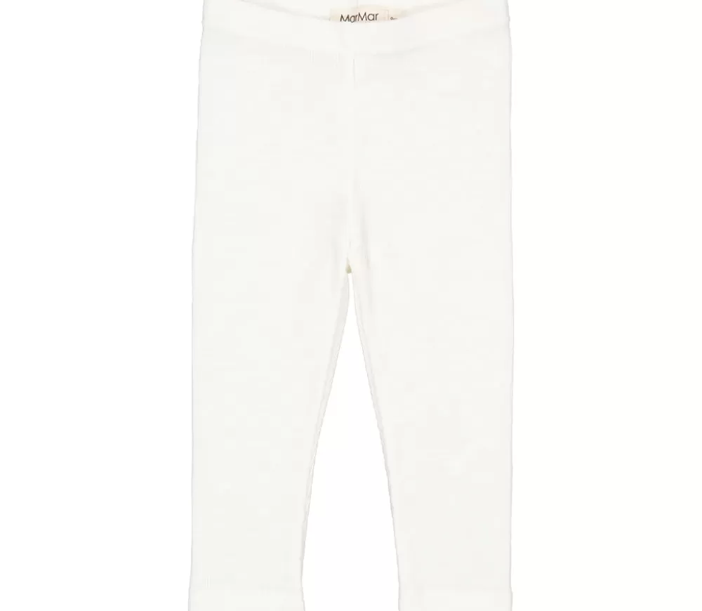 MarMar Copenhagen Bukser>Leg, Uld Rib Leggings Natural