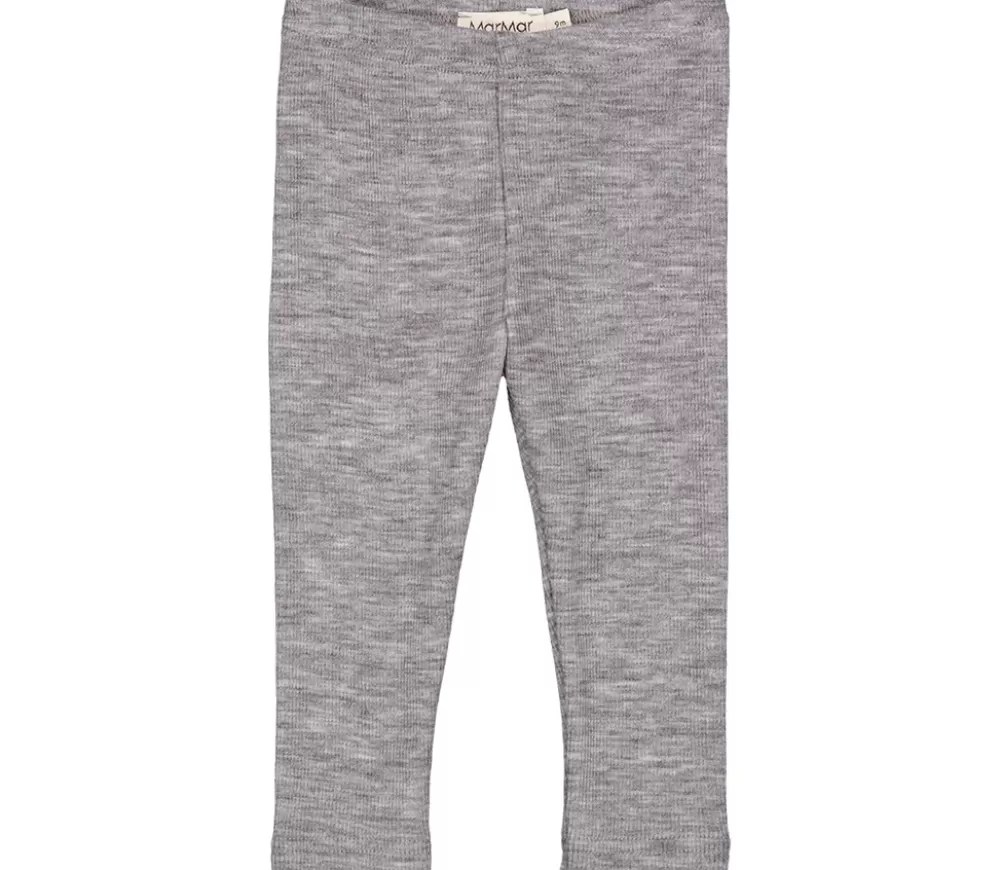 MarMar Copenhagen Uld>Leg, Uld Rib Leggings Grey Melange