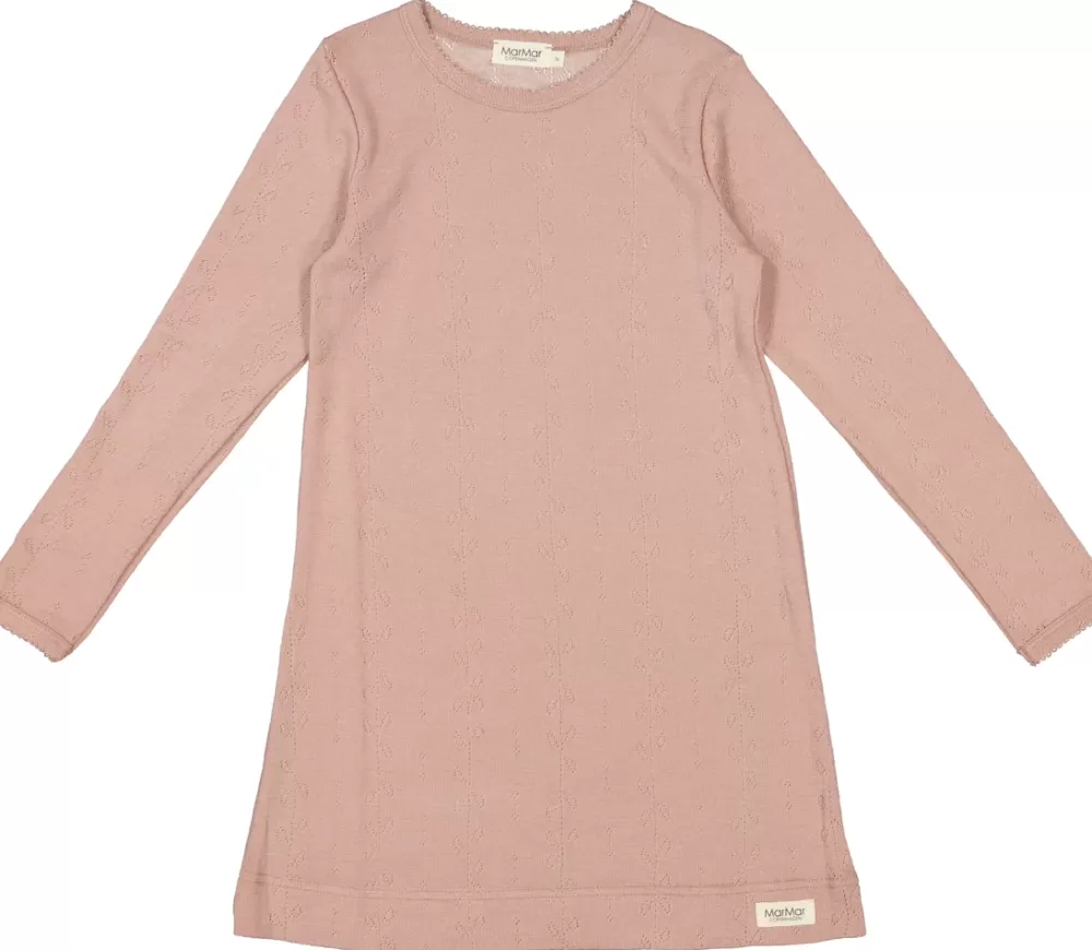 MarMar Copenhagen Uld>Night Dress, Uld Pointelle Nattøj Burnt Rose