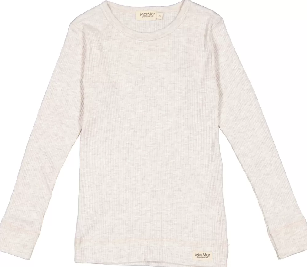 MarMar Copenhagen Overdele>Plain Tee Ls, T-Shirt Beige Melange