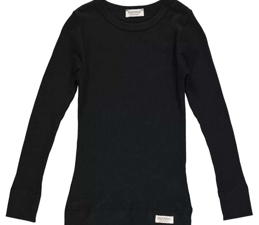 MarMar Copenhagen Overdele>Plain Tee Ls, T-Shirt Black