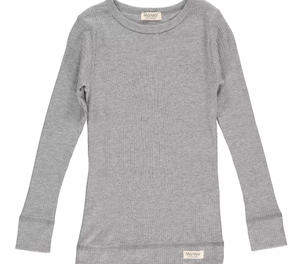 MarMar Copenhagen Overdele>Plain Tee Ls, T-Shirt Grey Melange