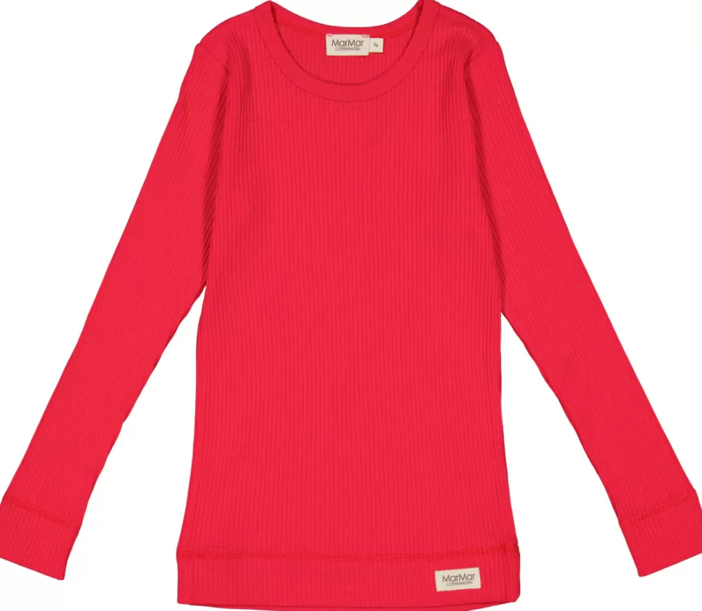 MarMar Copenhagen Overdele>Plain Tee Ls, T-Shirt Red Currant