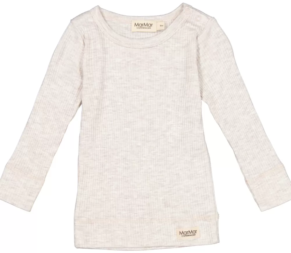 MarMar Copenhagen Overdele>Plain Tee Ls, T-Shirt Beige Melange