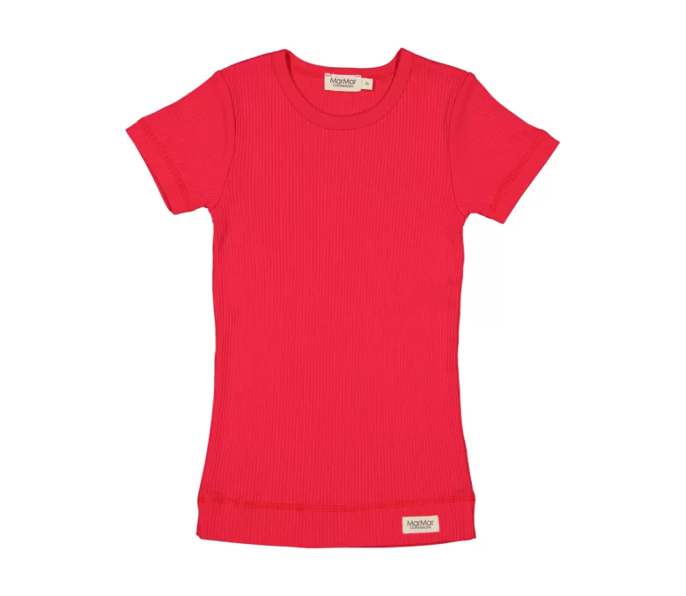 MarMar Copenhagen Overdele>Plain Tee Ss, T-Shirt Red Currant