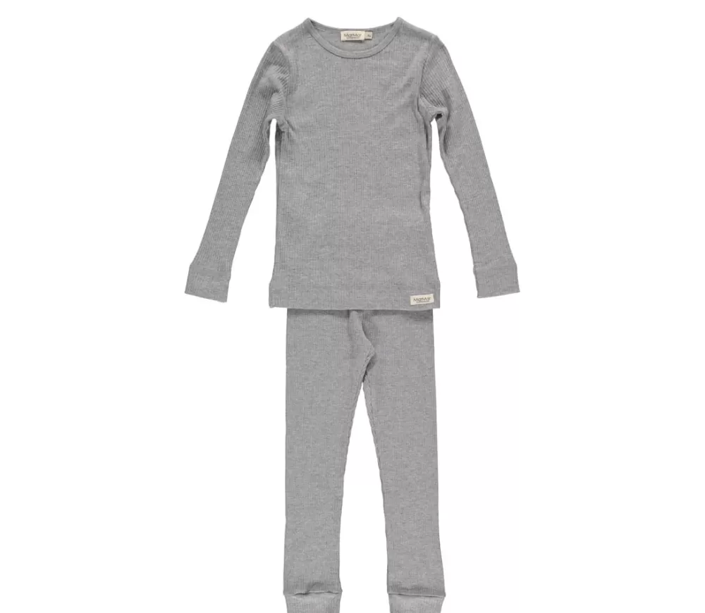 MarMar Copenhagen Nattøj>Sleepwear (Set Tee+Leg), Nattøj Grey Melange