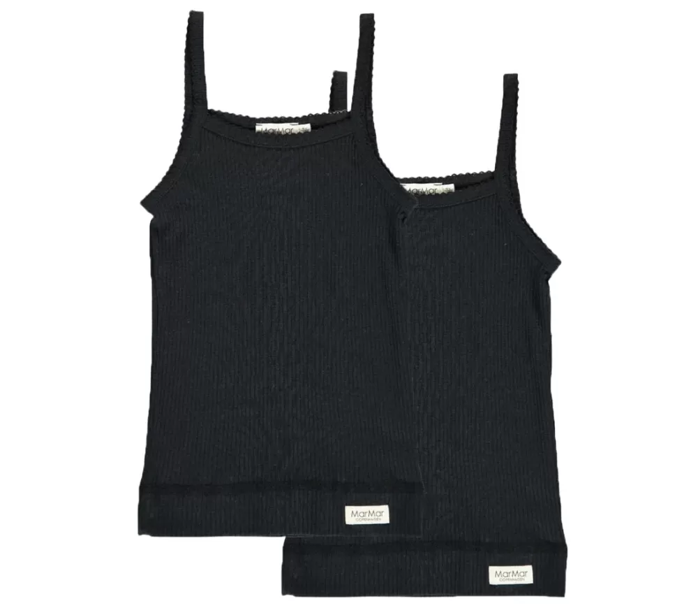 MarMar Copenhagen Undertøj>Strap Vest 2-Pack, Undertøj Black