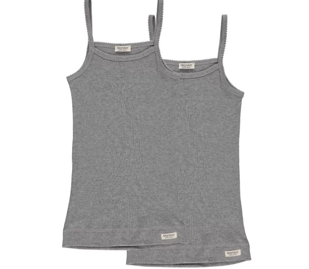 MarMar Copenhagen Undertøj>Strap Vest 2-Pack, Undertøj Grey Melange