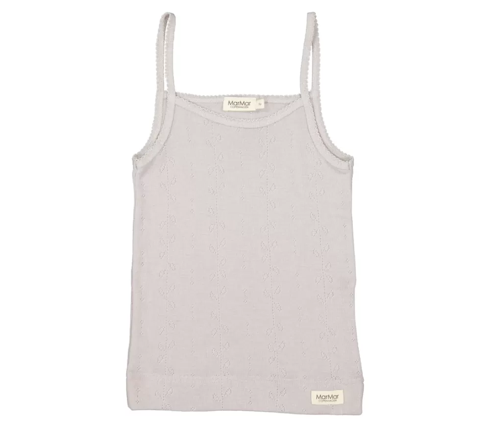 MarMar Copenhagen Undertøj>Strap Vest, Uld Pointelle Undertroje Soft Dove