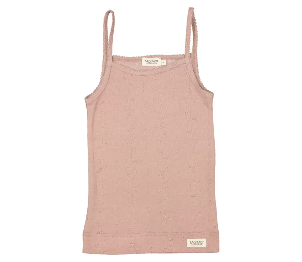 MarMar Copenhagen Undertøj>Strap Vest, Uld Pointelle Undertroje Burnt Rose