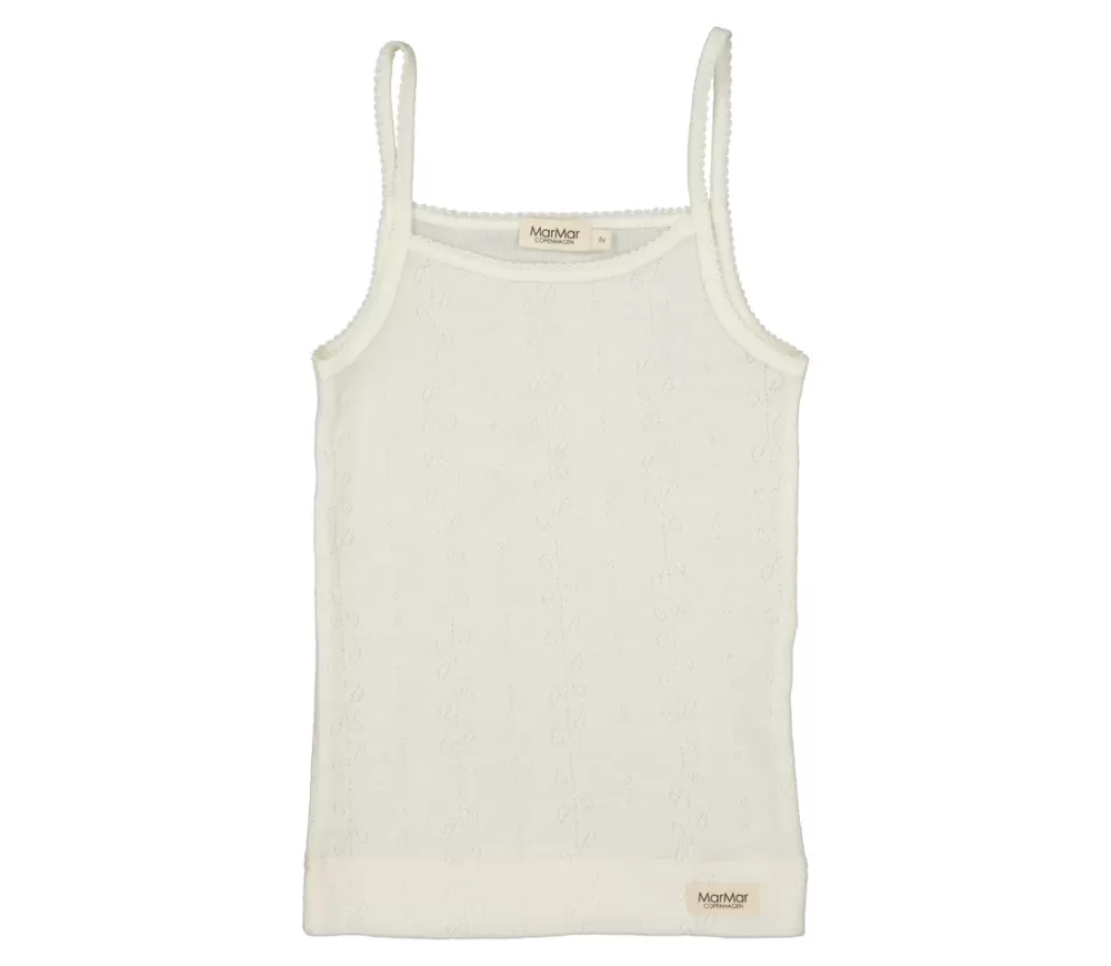 MarMar Copenhagen Uld>Strap Vest, Uld Pointelle Undertroje Natural