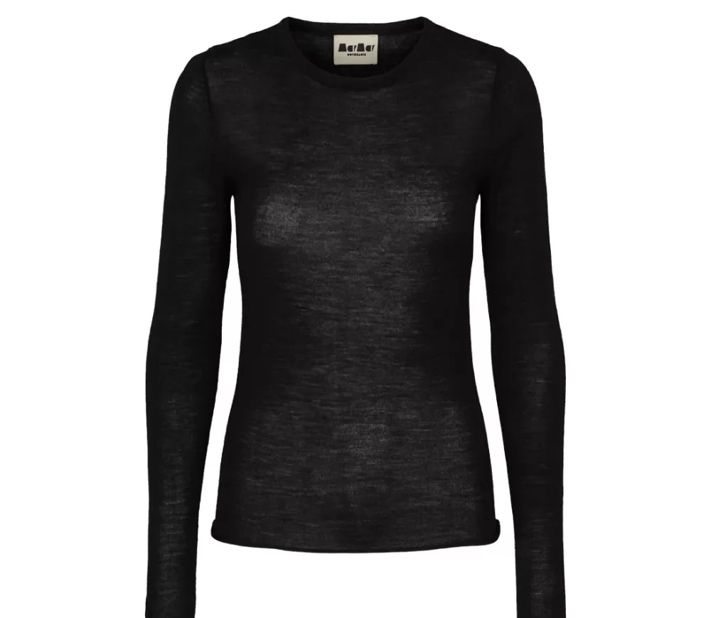 MarMar Copenhagen Strik>Tanne W, Bluse Black