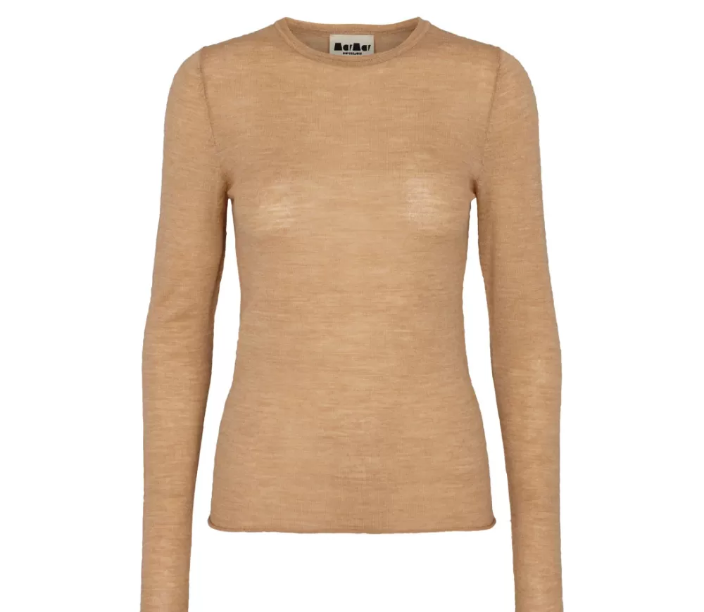 MarMar Copenhagen Strik>Tanne W, Bluse Light Camel