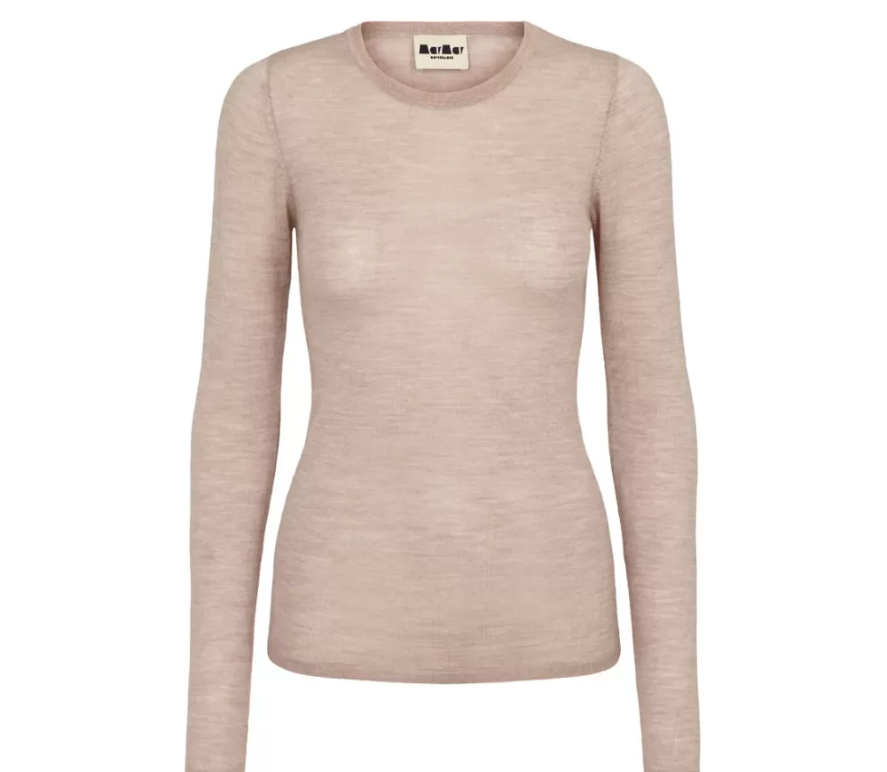 MarMar Copenhagen Strik>Tanne W, Bluse Nougat Melange