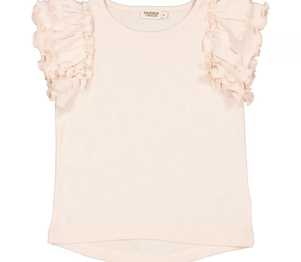 MarMar Copenhagen Overdele>Tavora Frill, T-Shirt Barely Rose