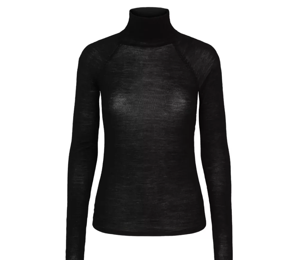 MarMar Copenhagen Strik>Trisha W, Bluse Black