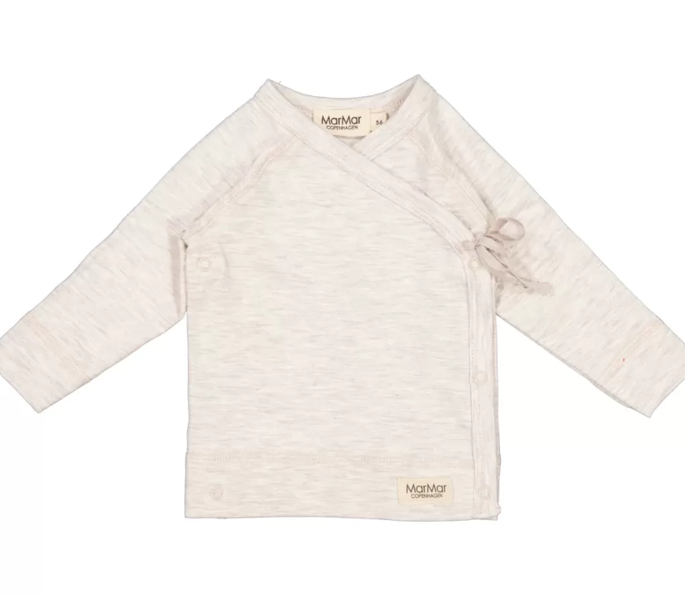 MarMar Copenhagen Bluser>Tut Wrap Ls, Bluse Beige Melange