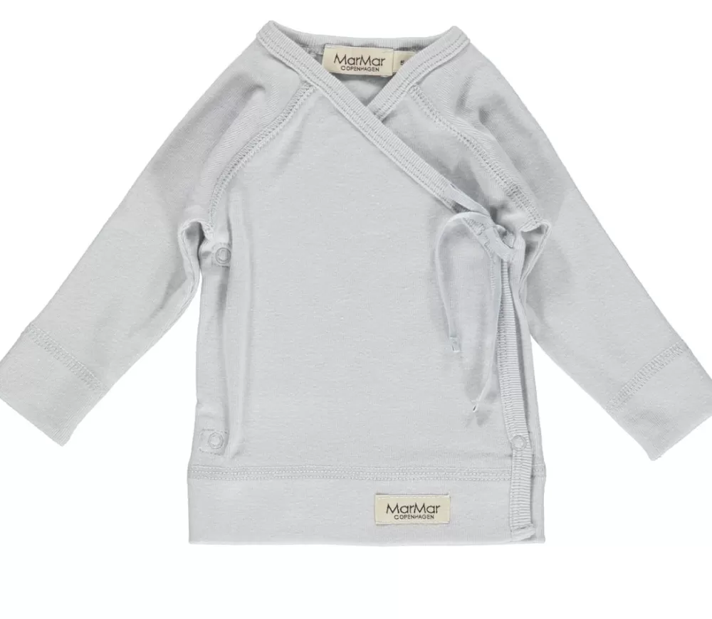 MarMar Copenhagen Bluser>Tut Wrap Ls, Bluse Pale Blue