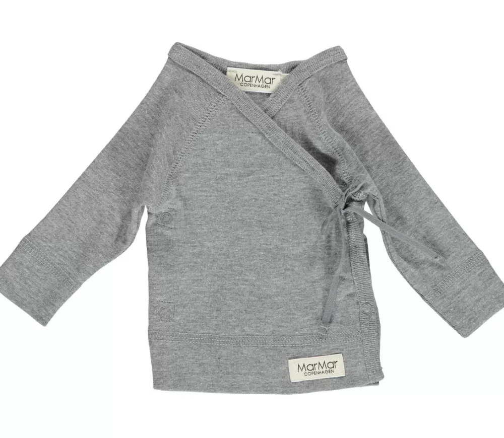 MarMar Copenhagen Bluser>Tut Wrap Ls, Bluse Grey Melange