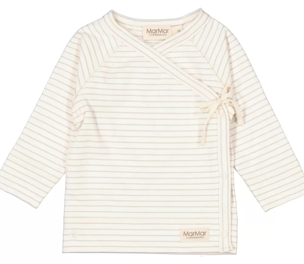 MarMar Copenhagen Bluser>Tut Wrap Ls, Bluse White Sage Stripe