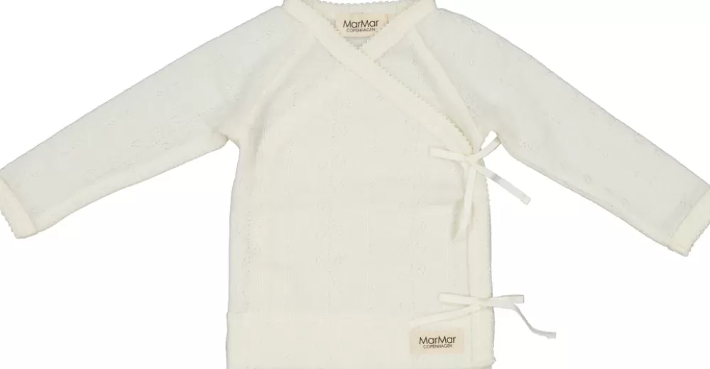 MarMar Copenhagen Bluser>Tut Wrap Ls, Uld Pointelle Bluse Natural