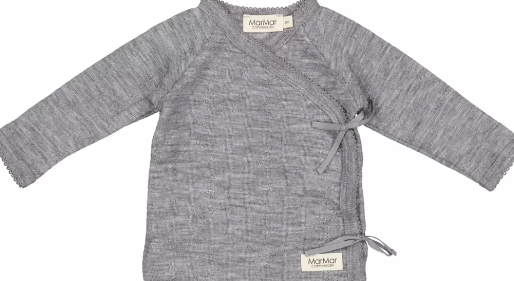 MarMar Copenhagen Uld>Tut Wrap Ls, Uld Pointelle Bluse Grey Melange