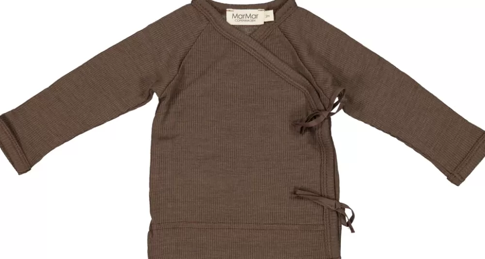 MarMar Copenhagen Uld>Tut Wrap Ls, Uld Rib Bluse Terre