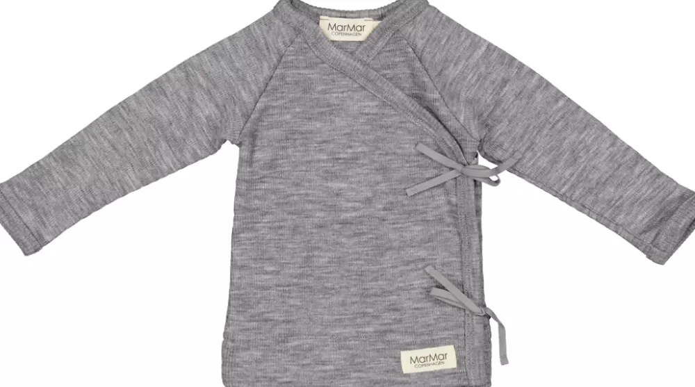 MarMar Copenhagen Uld>Tut Wrap Ls, Uld Rib Bluse Grey Melange