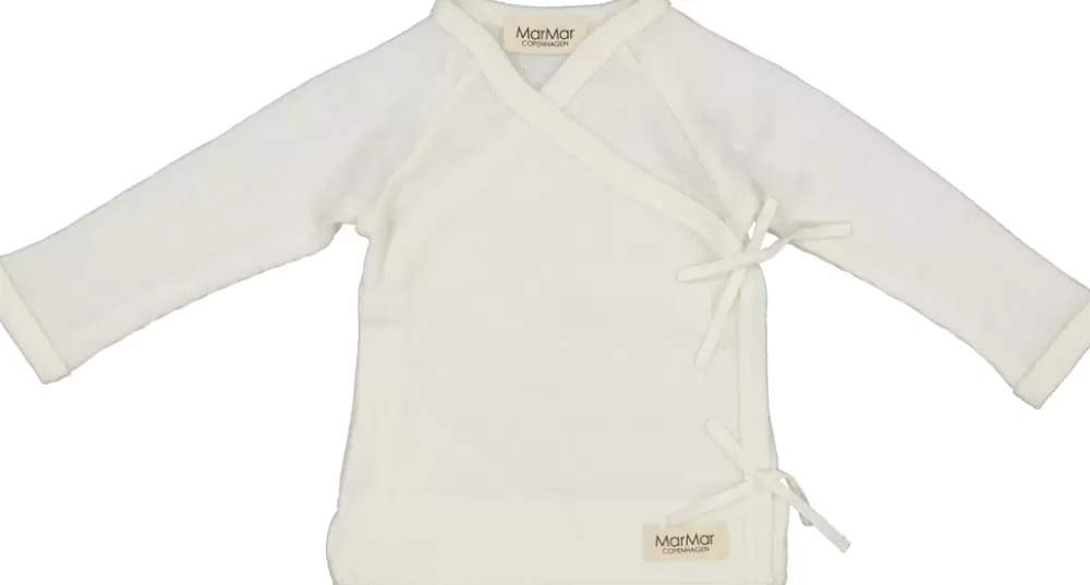 MarMar Copenhagen Overdele>Tut Wrap Ls, Uld Rib Bluse Natural